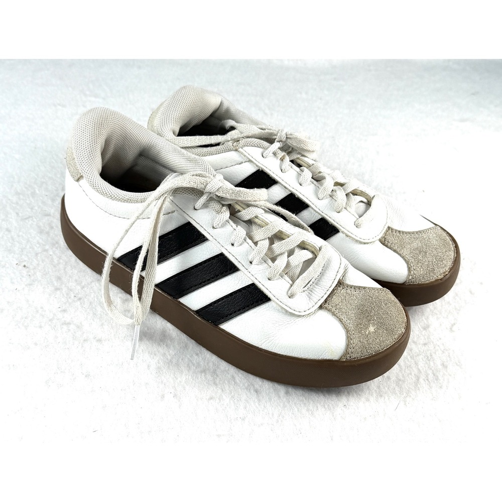 Adidas VL Court 3.0 Kids White Black Gum Sneakers ID9062 Size 3Y